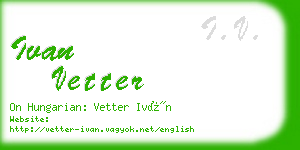 ivan vetter business card